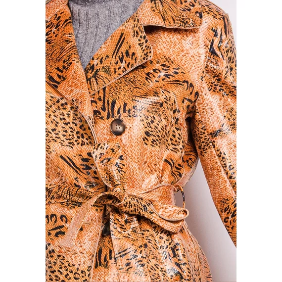 AZAKA Paris tigris mintás bőrhatású textil kabát