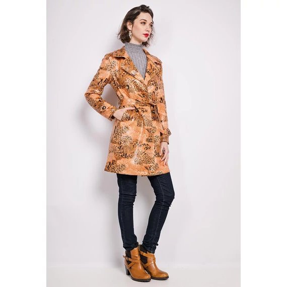 AZAKA Paris tigris mintás bőrhatású textil kabát