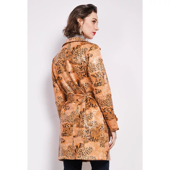 AZAKA Paris tigris mintás bőrhatású textil kabát