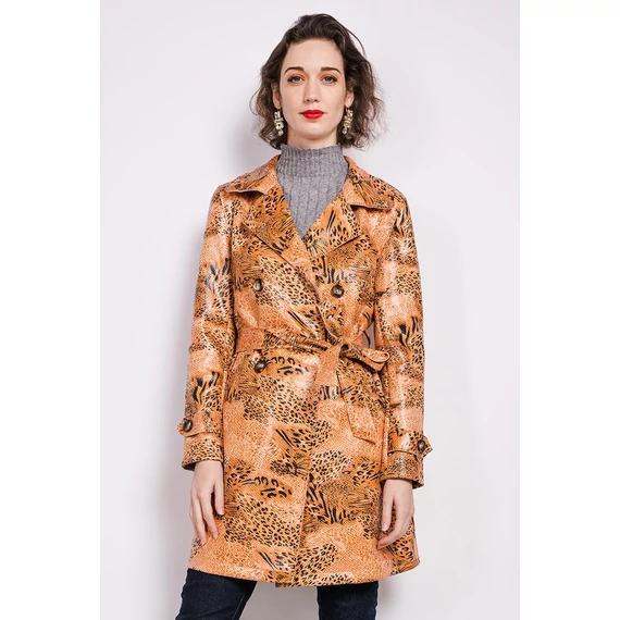 AZAKA Paris tigris mintás bőrhatású textil kabát