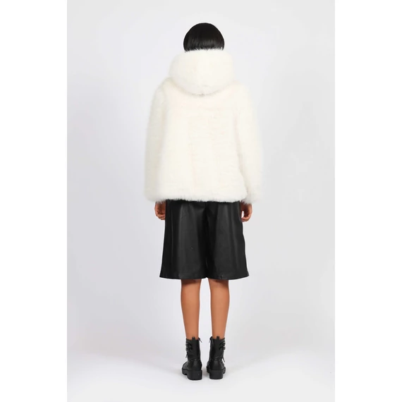 NAF NAF törtfehér színű kapucnis bunda