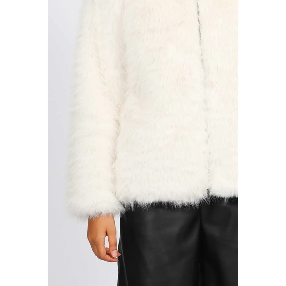 NAF NAF törtfehér színű kapucnis bunda