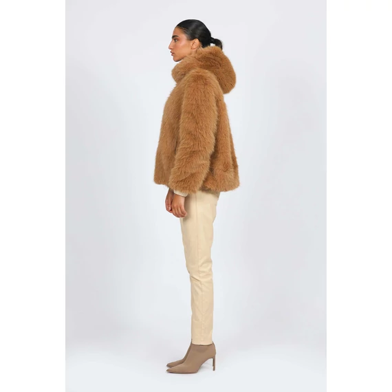 NAF NAF camel színű kapucnis bunda