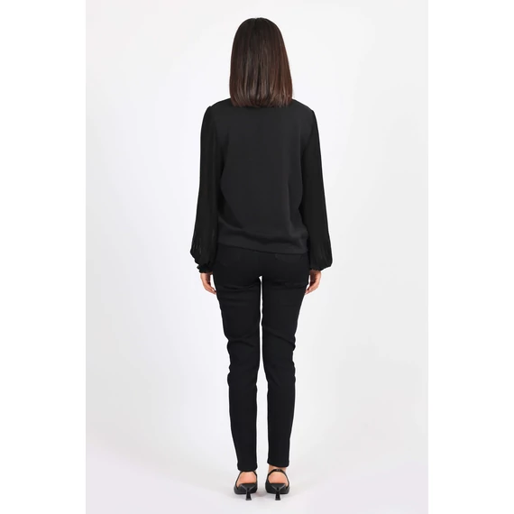 NAF NAF fekete plisszírozott ujjú pulóver