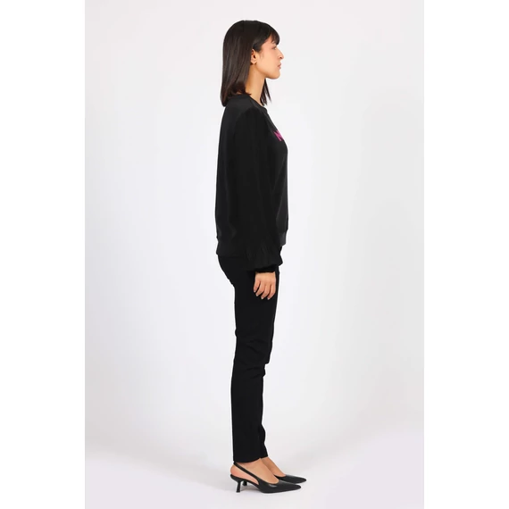 NAF NAF fekete plisszírozott ujjú pulóver