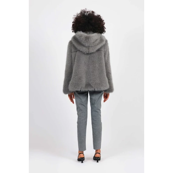 NAF NAF szürke színű kapucnis bunda
