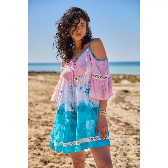 Last Qeen kék-pink nyári ruha